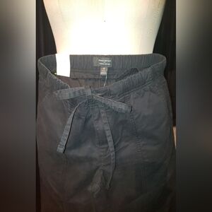 NWT Banana Republic black chino taper  ankle baggy mid-rise cargo pockets pants